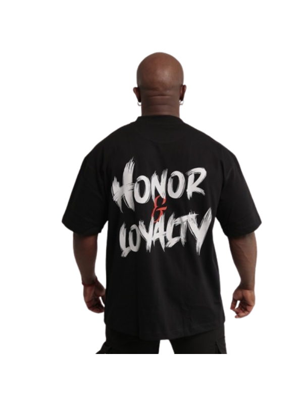 Tee Shirt Over size Mixte Noir - Honor & Loyalty -Série limitée