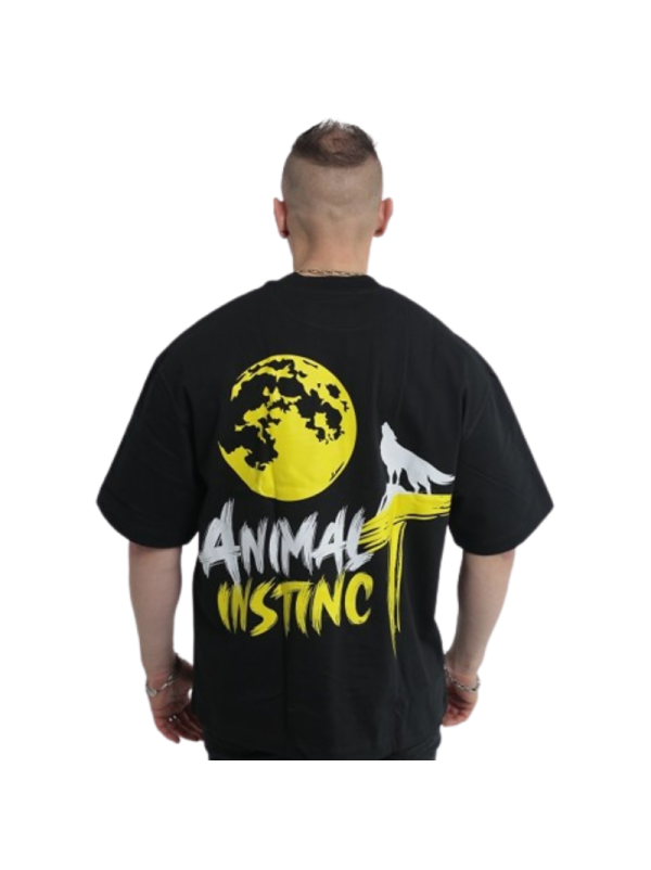 Tee Shirt Over size Mixte Noir - Animal Instinct -Série limitée