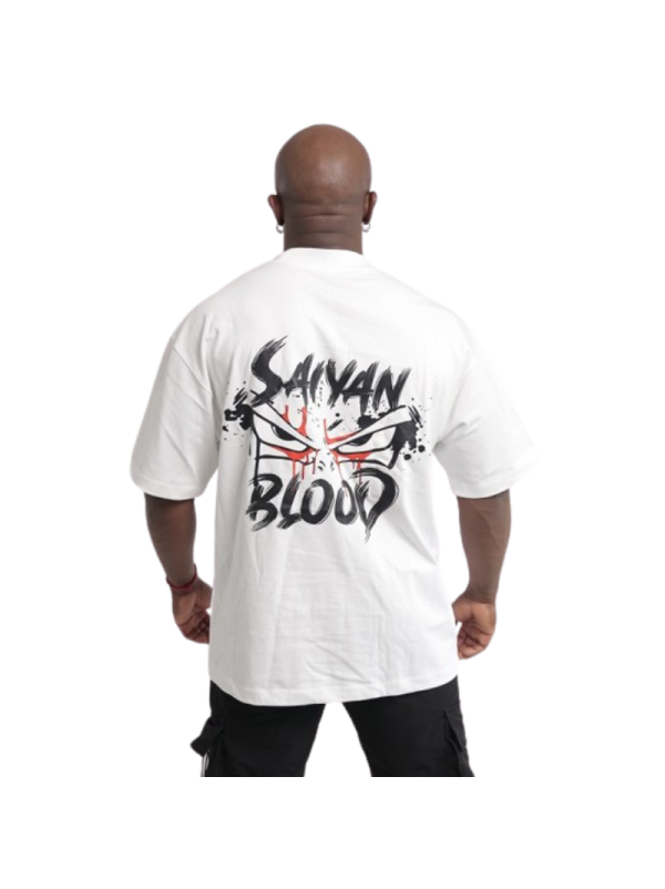 Tee Shirt Over size Mixte Blanc- SAYAN BLOOD -Série limitée